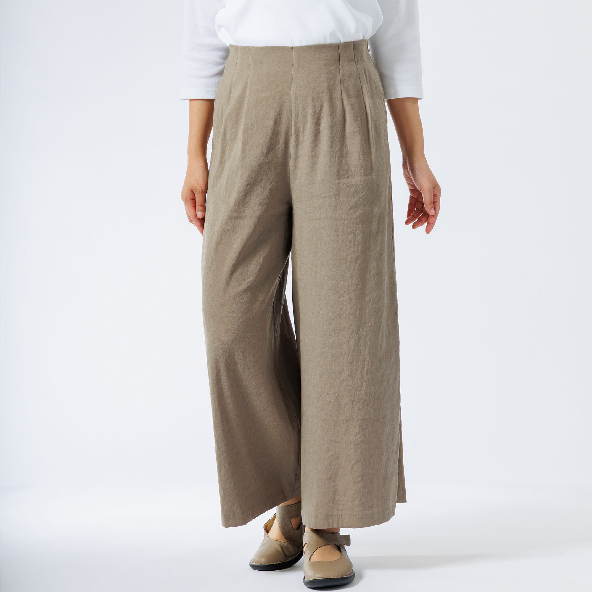 麻混ストレッチワイドパンツ 432-01 Series | かぐらやONLINE SHOP