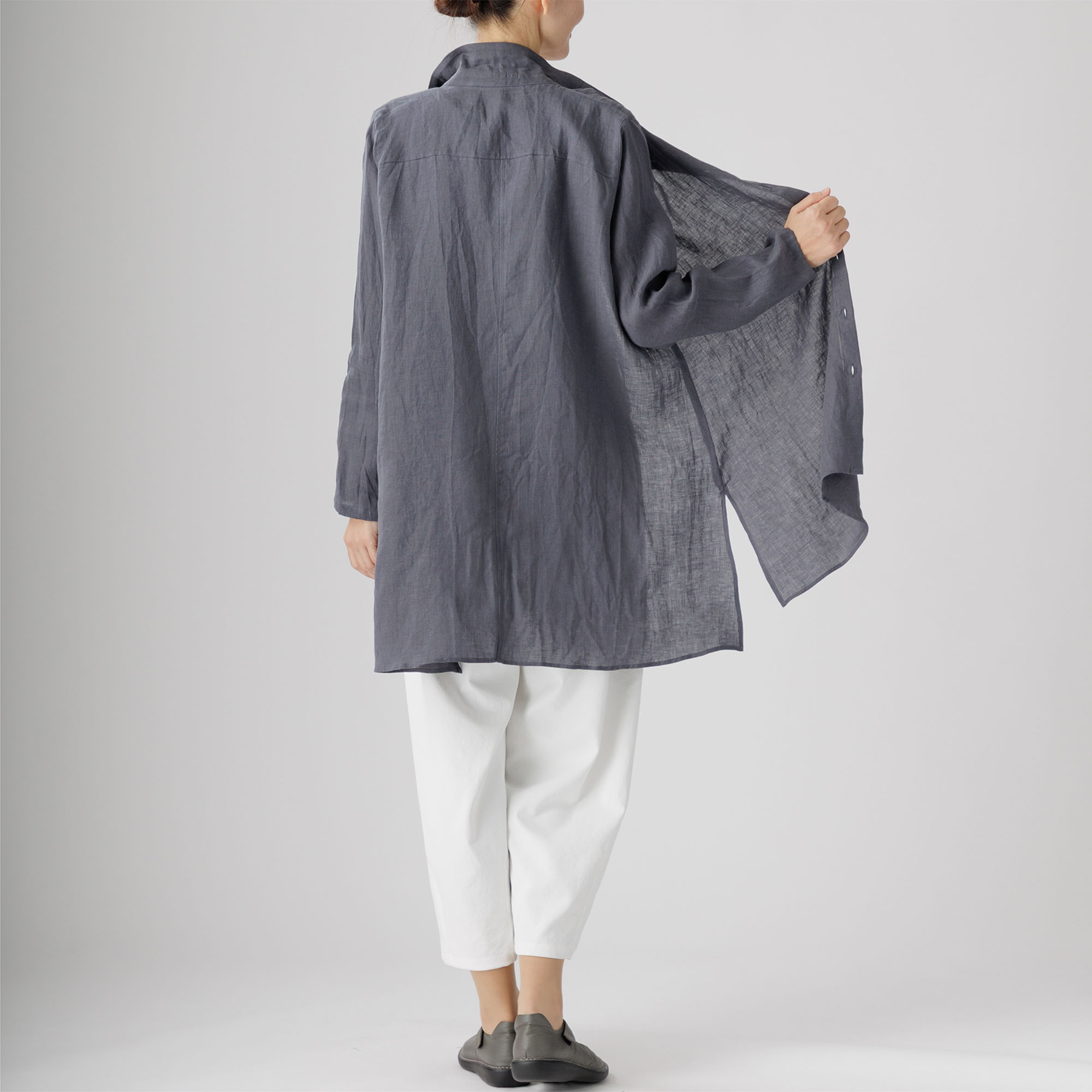 麻100%前開きロングブラウス 434-02 Series | かぐらやONLINE SHOP