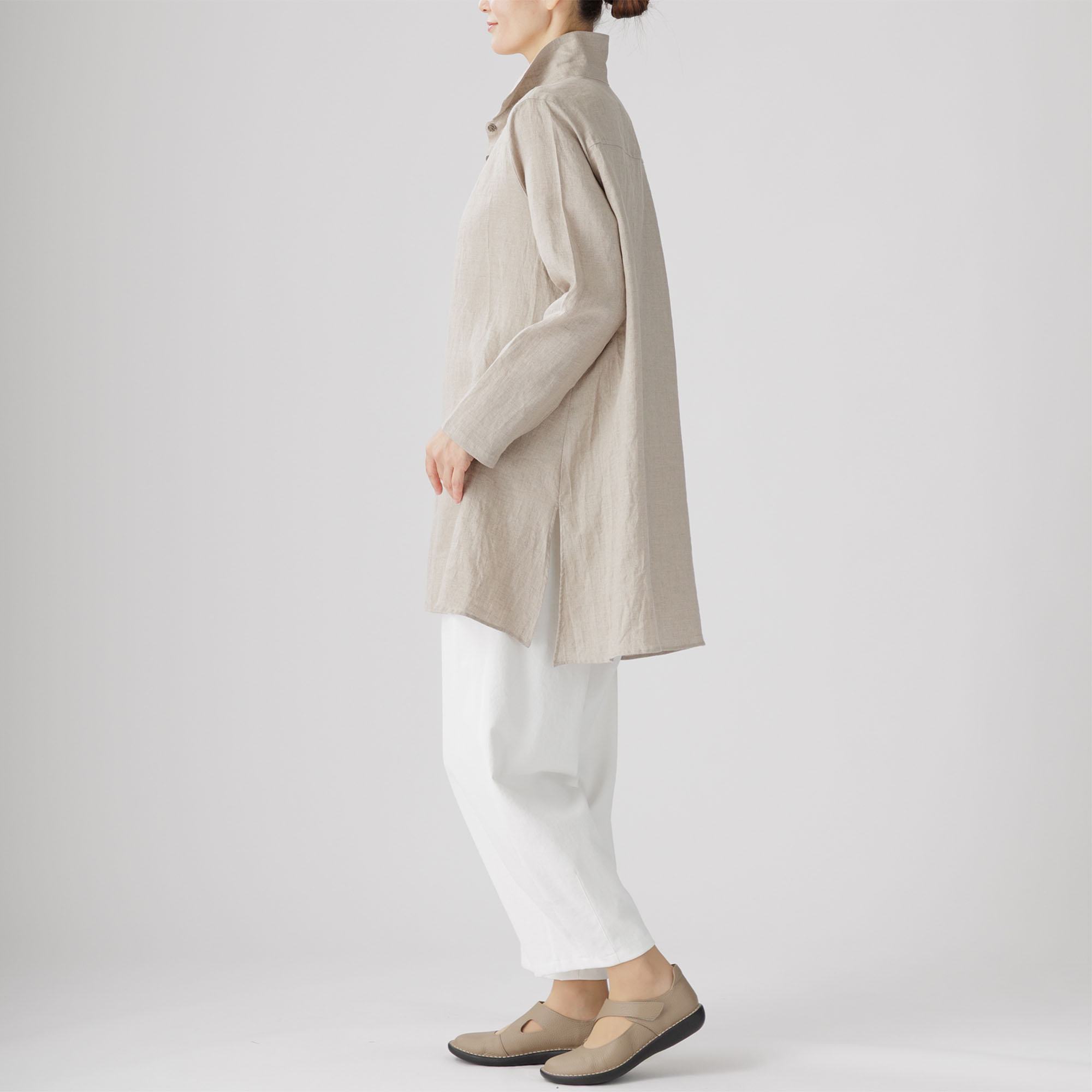 麻100%前開きロングブラウス 434-02 Series | かぐらやONLINE SHOP