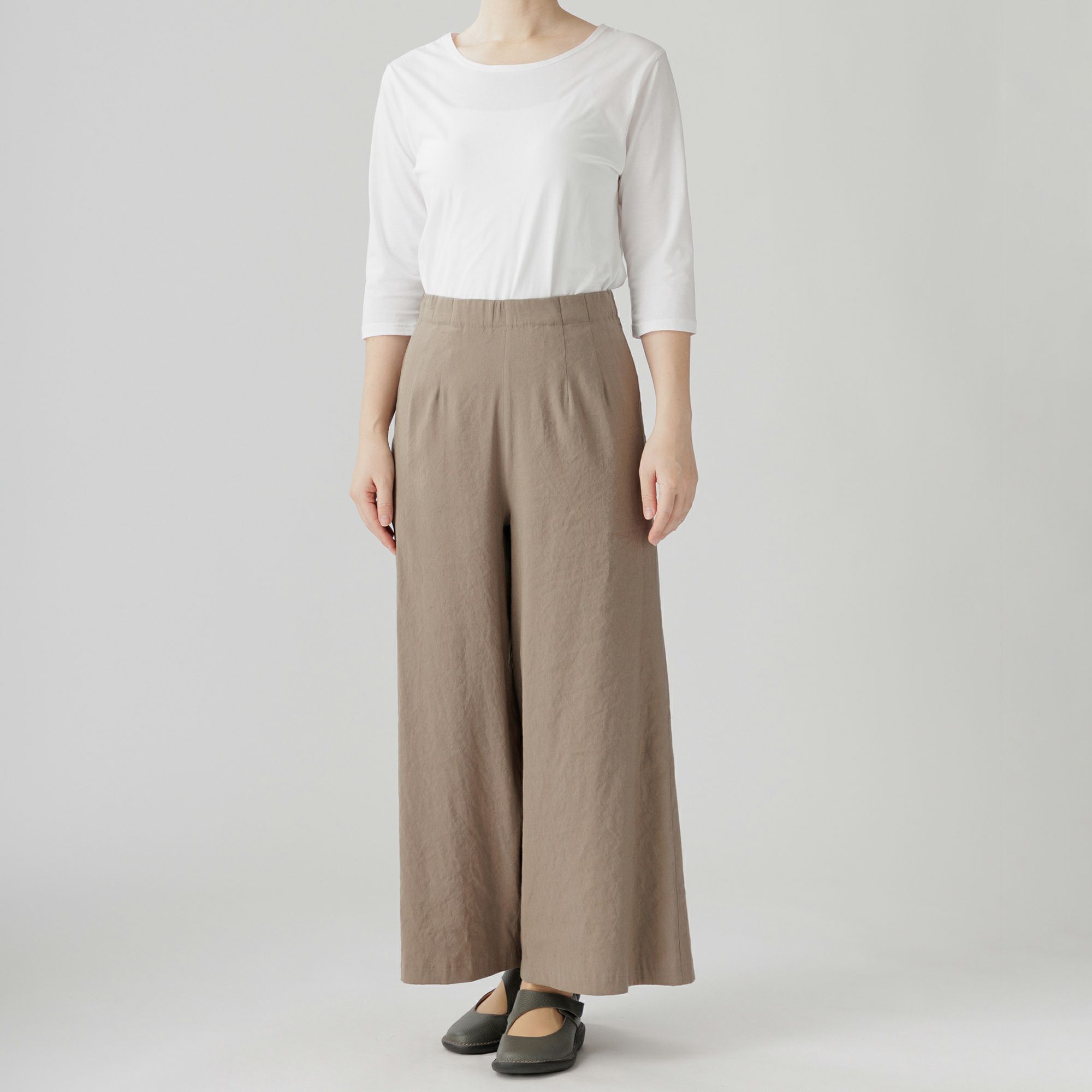 麻混ストレッチワイドパンツ 432-01 Series | かぐらやONLINE SHOP