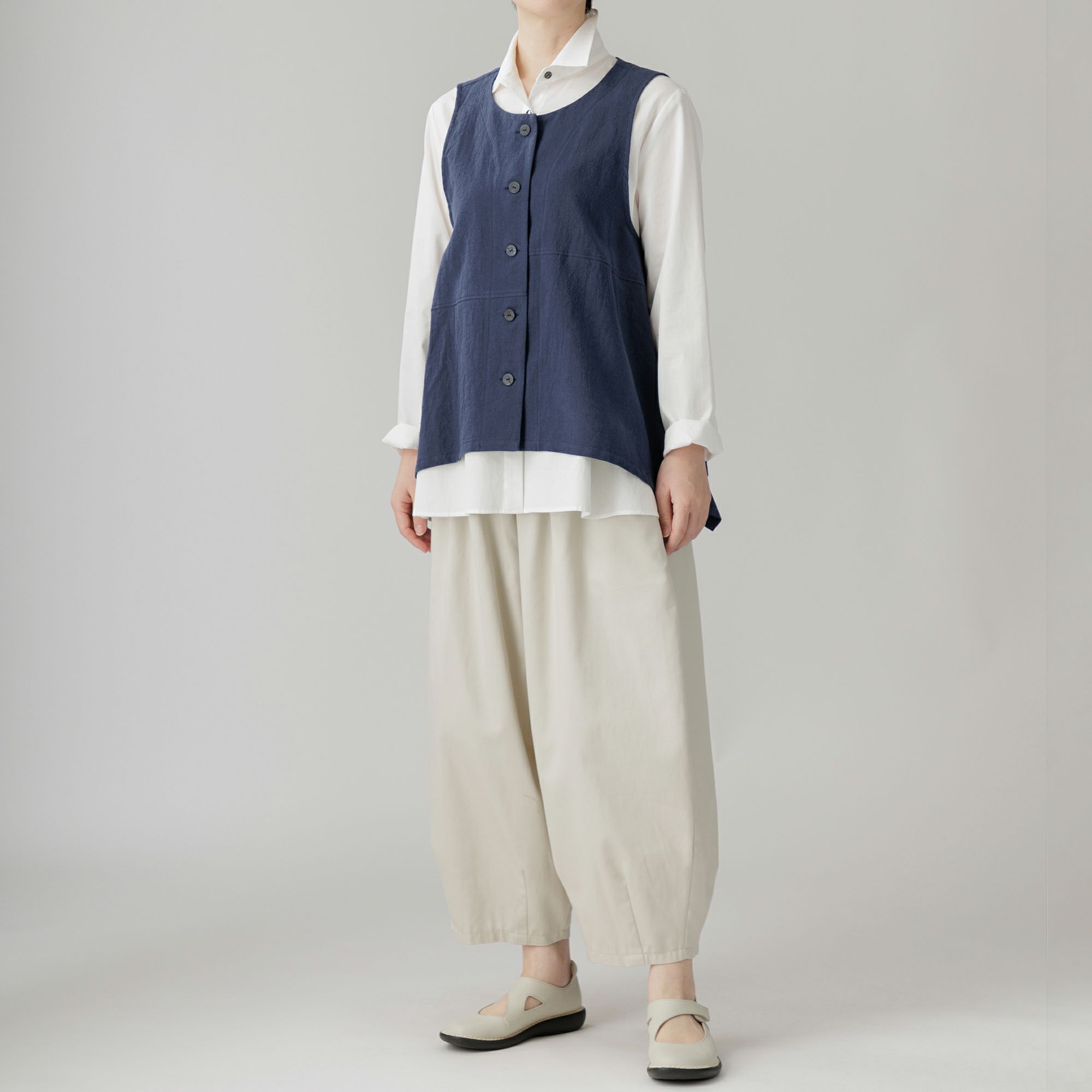 takeshikanda ベスト　綿麻　新品未使用 綿麻の前開きベスト 466-01 Series | かぐらやONLINE SHOP