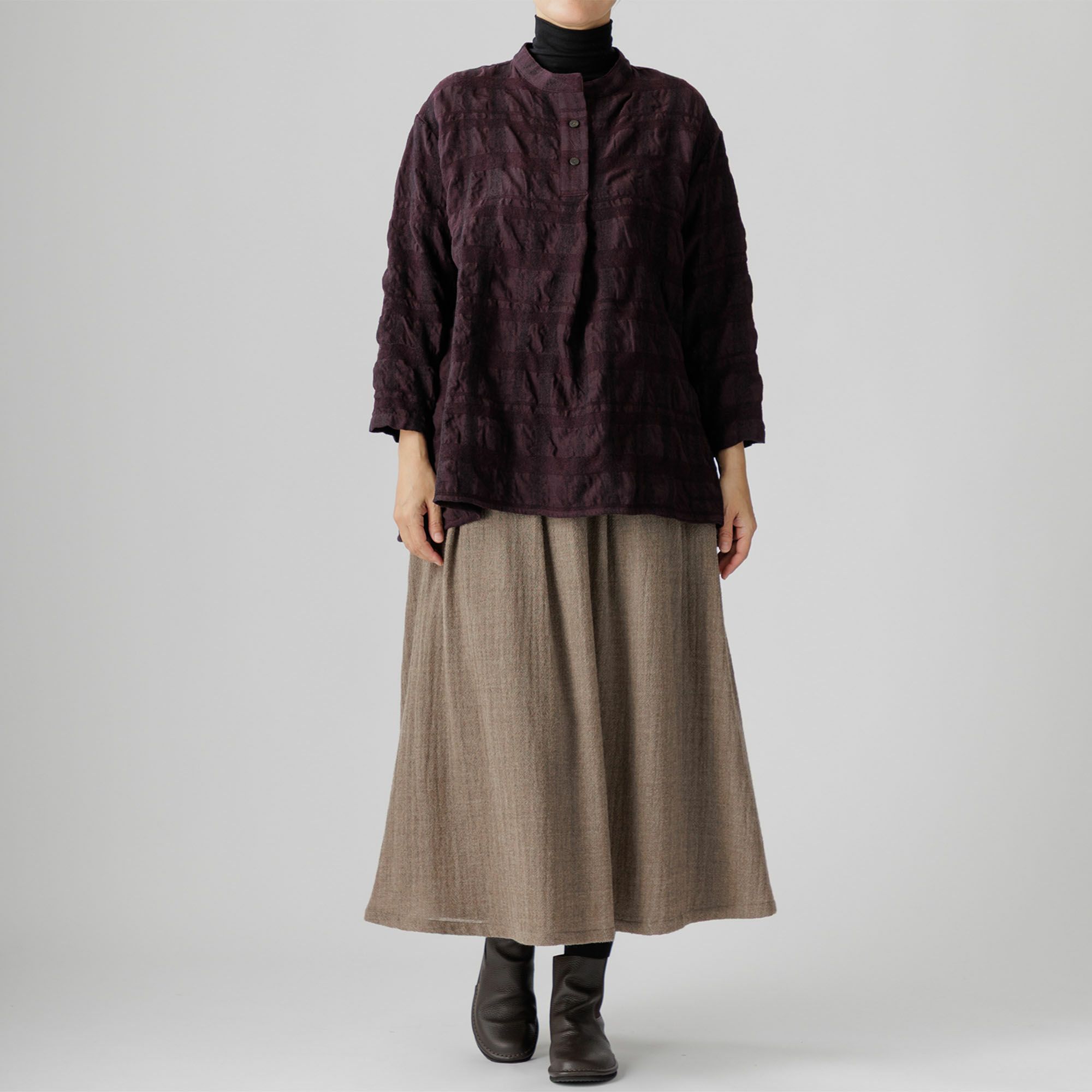 綿ウールシャドーチェックブラウス 525-34 Series | かぐらやONLINE SHOP